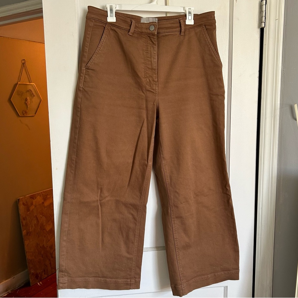 Everlane wide leg cropped pant sz 16 camel